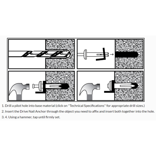 Qty X Zinc Plated Hammer Drive Nail In Anchors Bcp